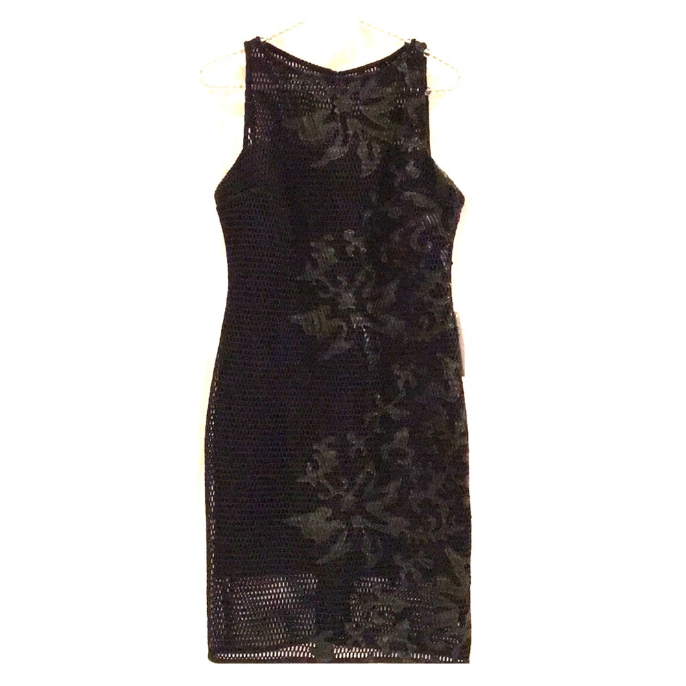 NWT Julia Jordan Black Mesh Sheath Dress Sz 8